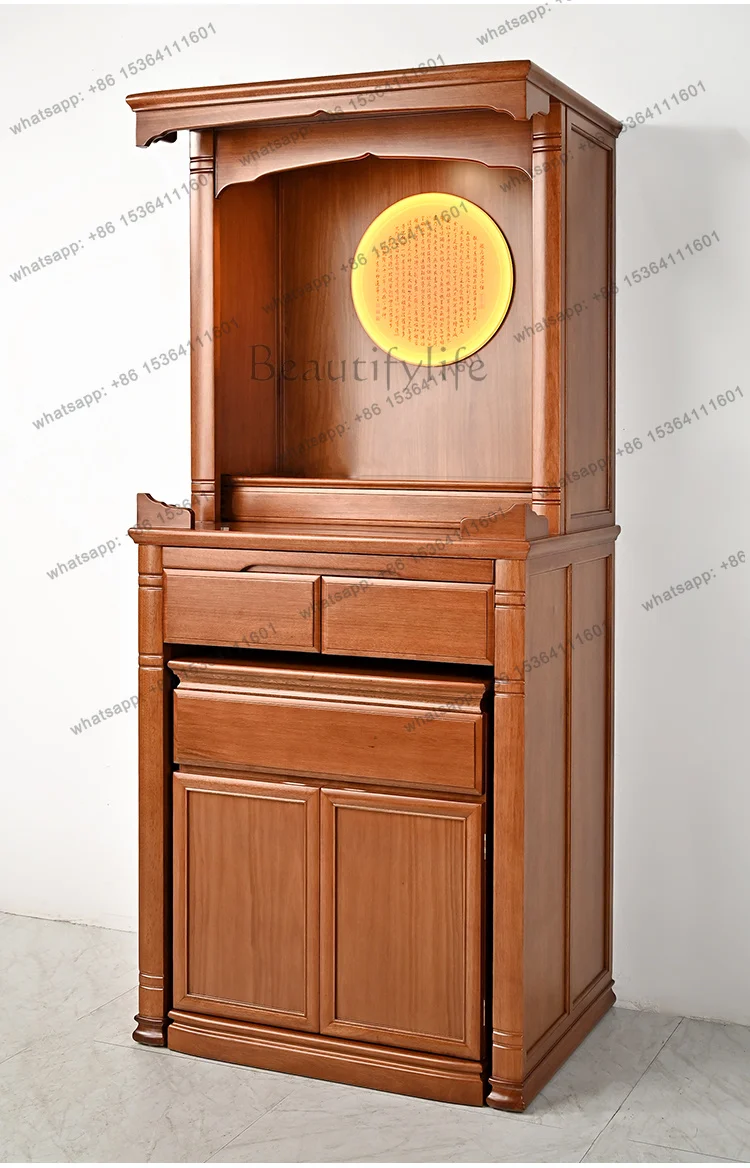 FG  Solid Wood Buddha Shrine Cabinet Simple Buddha Cabinet Home Altar Offering Table Bodhisattva Cabinet