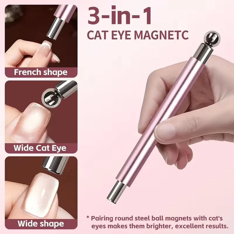 4-teiliges Katzenaugen-Magnet-Set für Nagel-Katzenaugen-Gel-Nagellack, Magnet-Werkzeuge für Nagelstudios (Multifunktional) – Detail 2