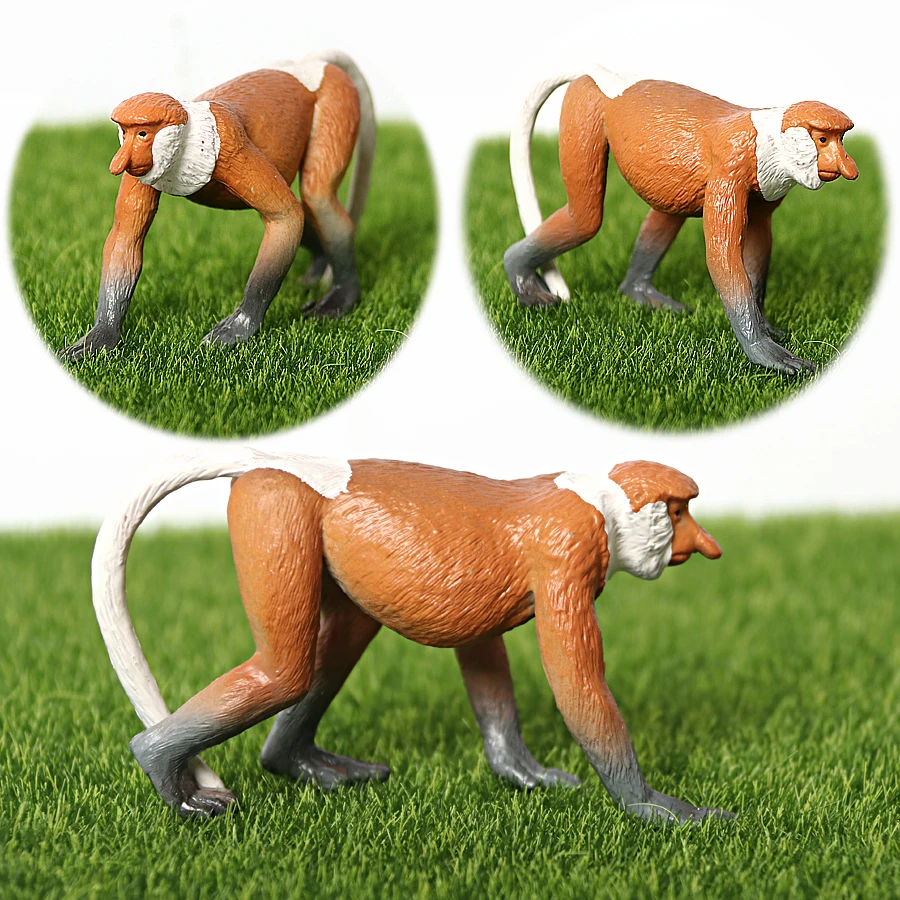 リアルなジャングルの類人動物動物チンパンジーマンドリルギブンインディールレムーゴールデンモンキーモデルアクションフィギュア教育玩具