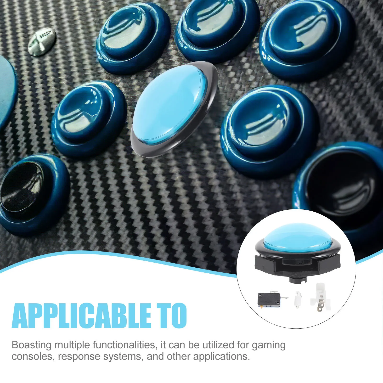 Przycisk do gier, podświetlany diodami LED, zamiennik, wytrzymały, gładka powierzchnia, do biura, na imprezy, akcesoria do automatów do gier