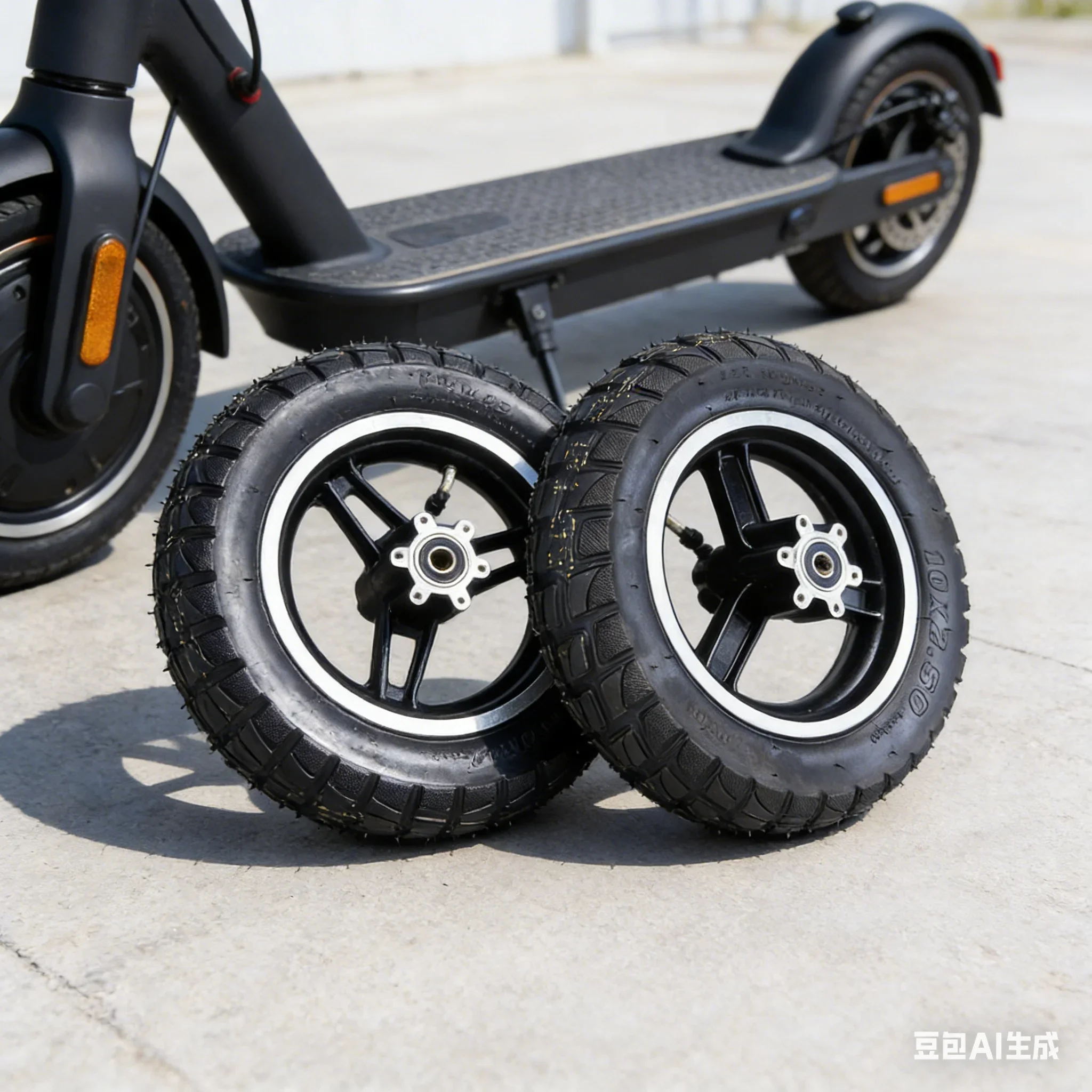 

10x2.50 Scooter Wheel 10/12mm Whole Wheel/brake Version Tubeless Tire Wheel Electric Scooter Wheel Replace Accessories