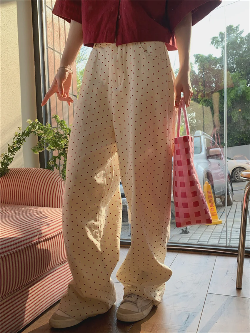 Alien Kitty Summer Polka Dots Women Jeans Loose Daily Casual 2024 New All Match High Waist Slim Mopping Office Lady Streetwear