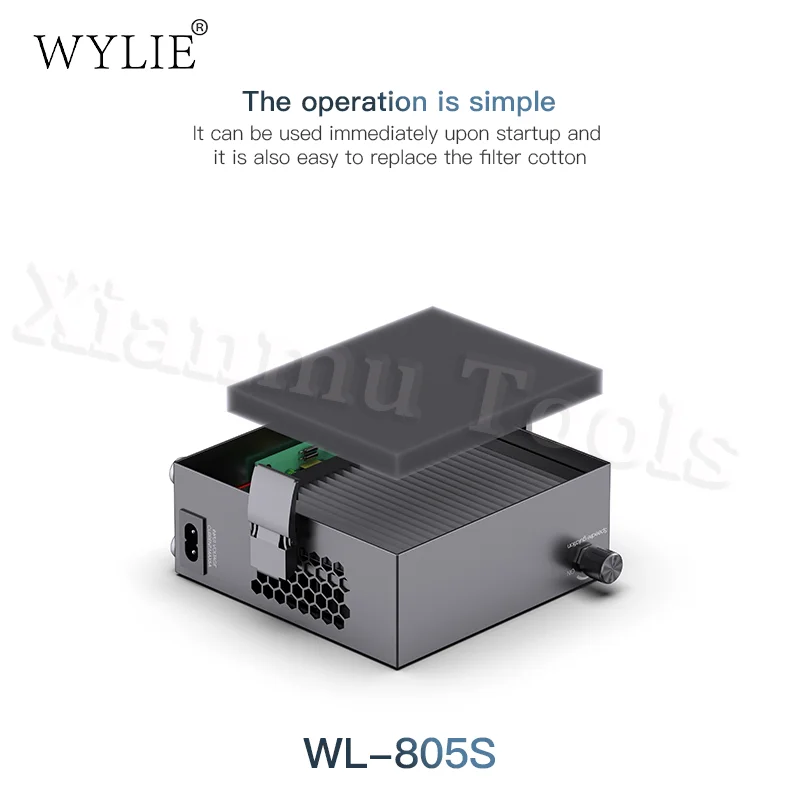 WYLIE WL-805S جهاز التدخين المكتبي لتنقية الدخان الصناعي المحمول الكهربائية لحام إزالة الغبار وإصلاح مروحة العادم
