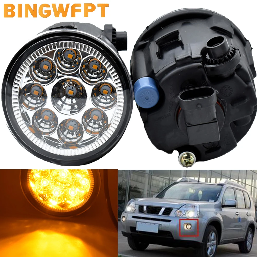 

2x Fog Lamp Assembly Super Bright Fog Light For Nissan X-Trail T31 2007-2014 Led Fog Lights DRL Lamps