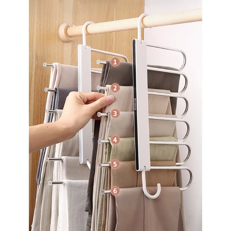 

Retractable Folding Pant Rack, Multi-Layer Pants Hanger, Household Magic Trouser Press, Wardrobe, Balcony, Multi-Layer