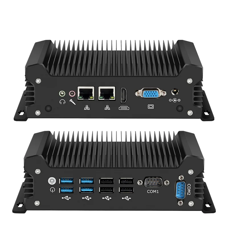 Intel Ultra5 135U Mini PC DDR5 M.2 NVME with 4xUSB3.0 4xUSB2.0 2xRS232 2xHDMI 2xGigabit LAN Fanless Computer Win10 Ready