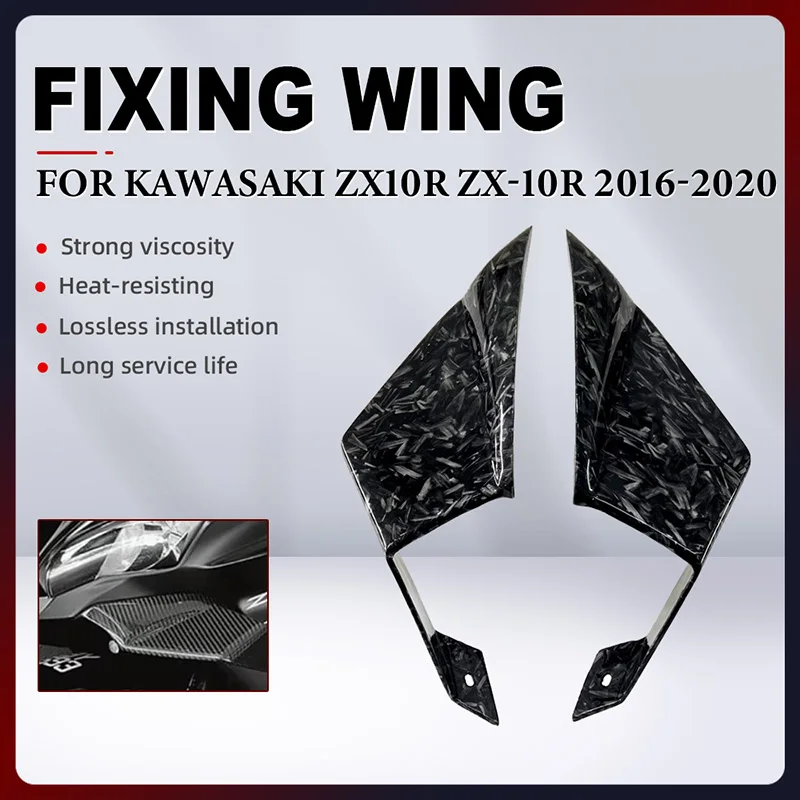 

Motorcycle Fixed Wing Spoiler Fairing For Kawasaki ZX-10R ZX10R 2016 2017 2018 2019 2020 ABS Front Aerodynamic Side Winglet