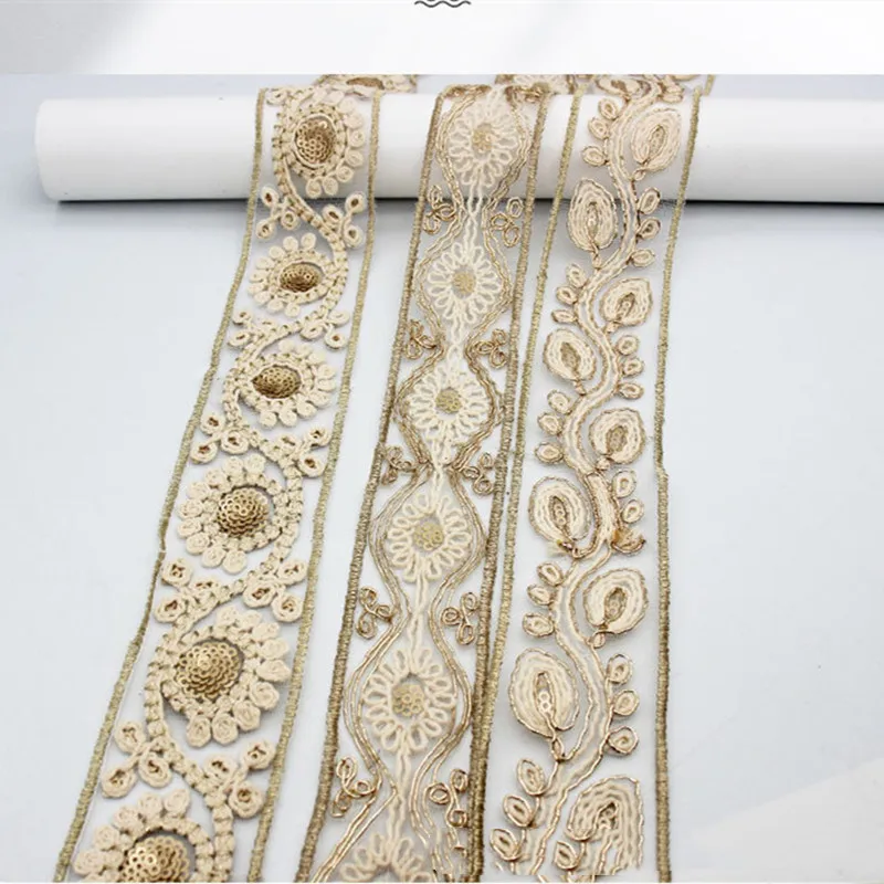 1 Yards White Lace Fabric Sewing Apparel Cotton Crocheted 5cm Lace Trim Ribbon Garment Handmade DIY Accessories