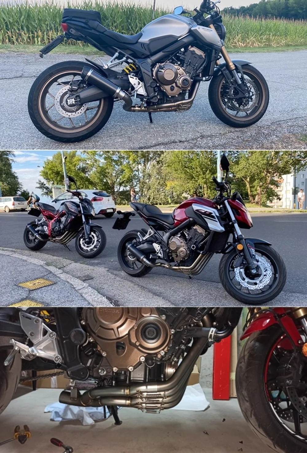 Für Honda CBR650R CB650R/F CBR650F Komplettes Auspuffsystem mit Schalldämpfer, Ansaugrohr, Verbindungsrohr, Auspuffanlagen und Auspuffrohren – Detail 7