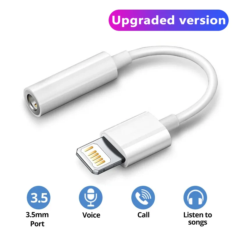 Original Kopfhörer-Adapter für iPhone 14 13 12 11 Pro Aux Audio Splitter auf 3,5 mm Adapter Kopfhörer-Klinkenkabel