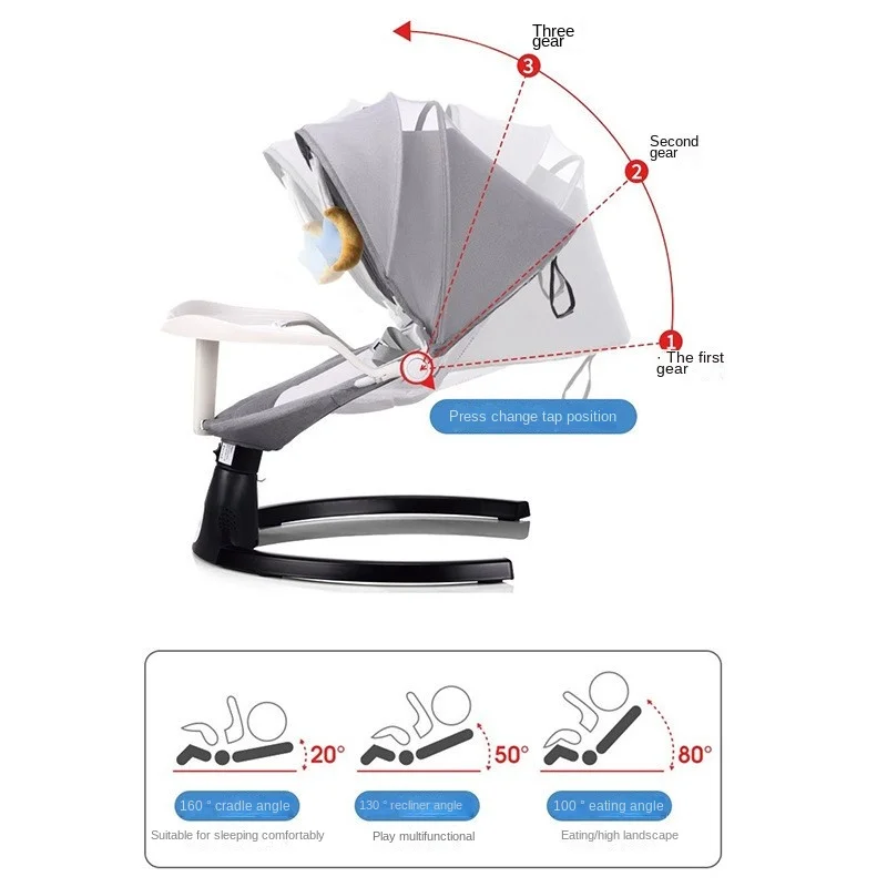 Lazychild Smart Kindje Elektrische Schommelstoel Coaxing Baby Artefact Schommelstoel Multi-Functionele Ligstoel Rustgevende Stoel