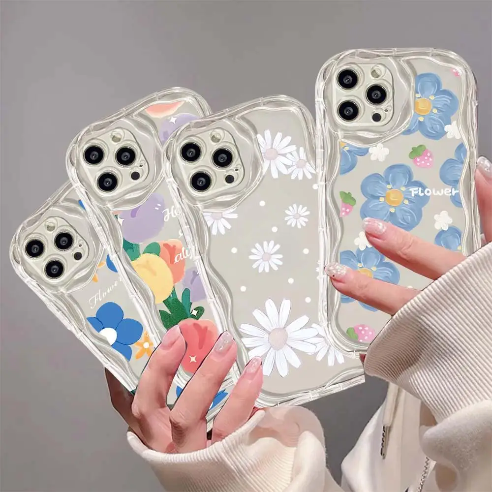 Phone Case For VIVO V30E V30 5G Y15S Y15A Y01 Y16 V29E V27E V25E V23E V21E V27 V25 V23 V20 T1 S1 V15 Pro Flower Soft TPU Cover