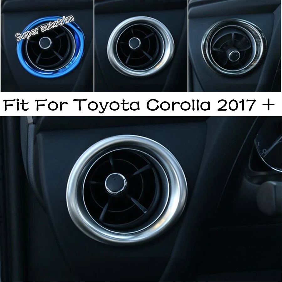 

Car Dashboard Air AC Conditioning Outlet Vent Ring Cover Trim For Toyota Corolla 2017 2018 Stainless Steel Interior Accessories