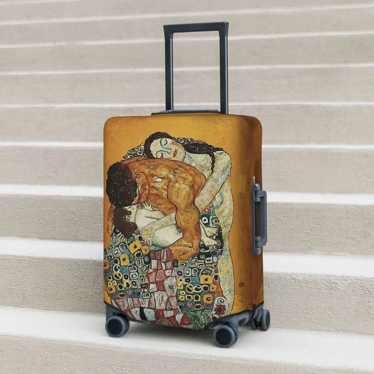 

The Kiss By Gustav Klimt Suitcase Cover Protection Elastic Trip Luggage Protector Covers for 18-32 Inch
