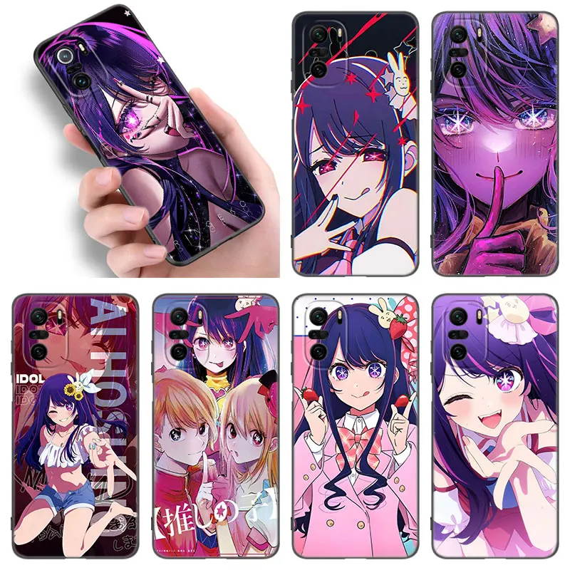 Anime Oshi no Ko Hoshino Ai Black Silicone Phone Case For Xiaomi 11 Lite 10T 11T 13T 14 Pro POCO M3 M4 M6 X3 NFC X4 X5 Pro F5