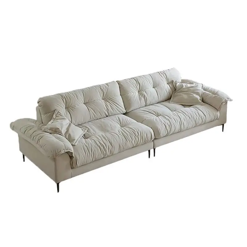 

Nordic minimalist tall cloud sofa living room modern fabric straight row combination Italian cream wind cat scratching cloth