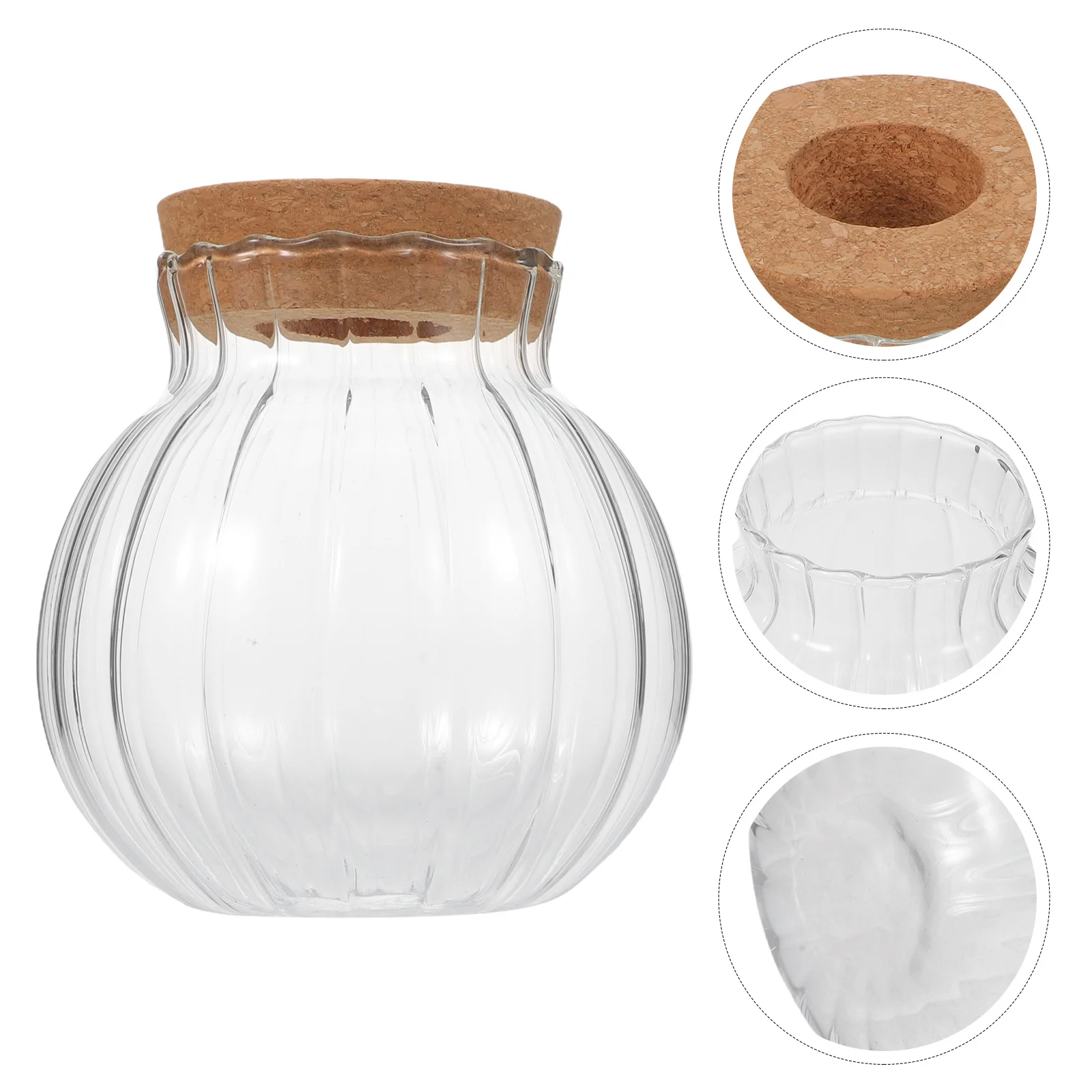 

Mini Bulb Shape Rustic Cork Vase Clear Glass Hydroponic Plant Propagation Station Indoor Water Plant Vase Desktop Terrarium Jar