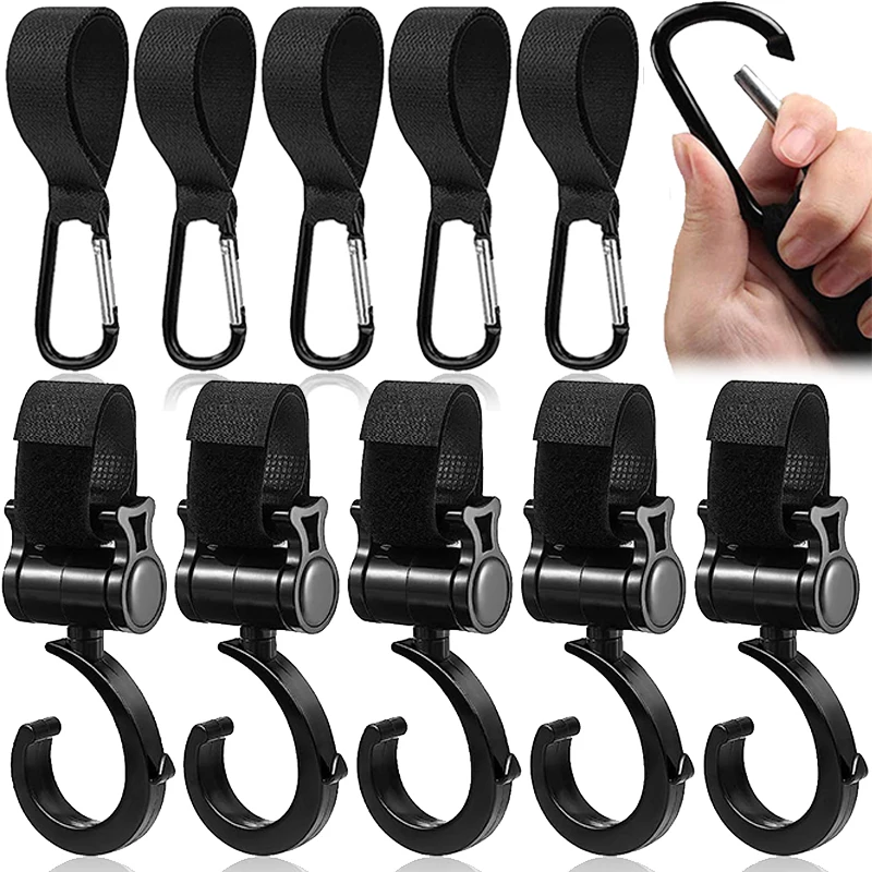 

Baby Stroller Hooks Aluminum Alloy Buckles Clips Carabiner Multifunction Household Trolley Diaper Bag Organizer Hook Pram Hanger