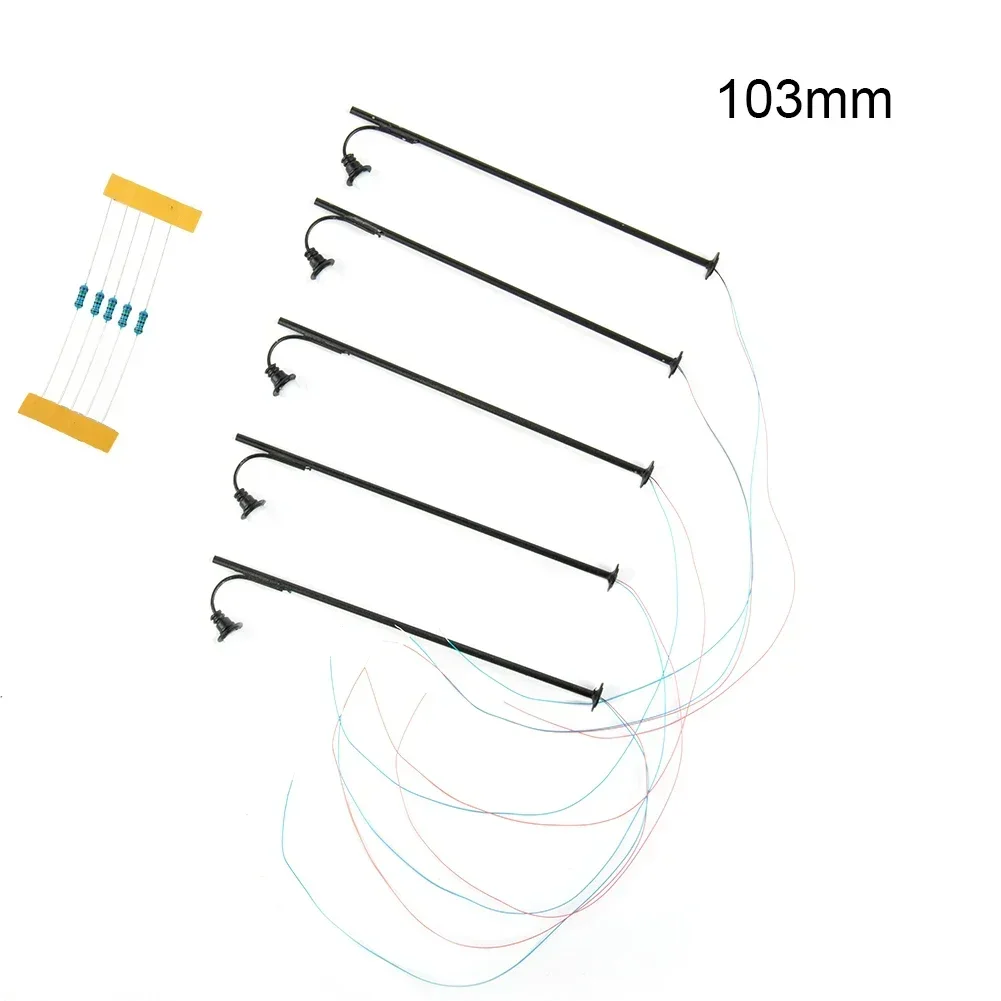 Lampes de modèle de chemin de fer pour voie H0 6060, kit d'éclairage de plate-forme, lumière de mât en latex, 5 pièces