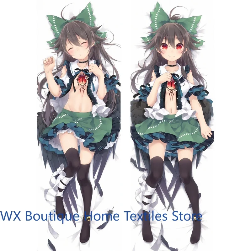 

Anime Hugging Body Pillow Case Touhou Project Reiuji Utsuho Peach Skin Throw Cushion Pillow Cover
