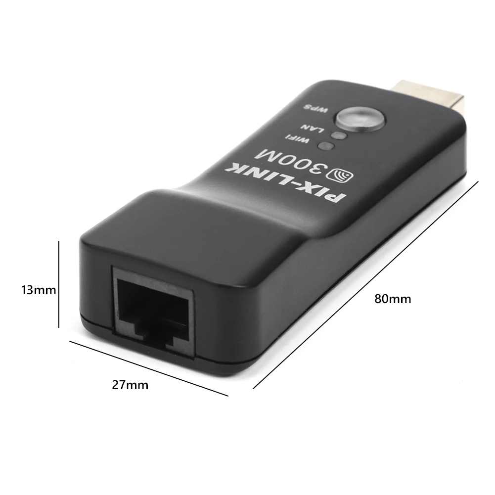 Mini adaptador USB WiFi para TV, receptor inalámbrico Universal de 300Mbps, tarjeta de red, repetidor RJ45 WPS para Samsung, LG, Sony, Smart TV