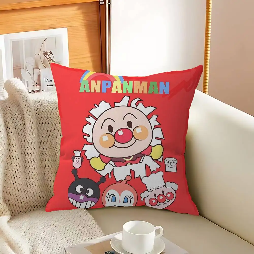 A-Anpanman Anime Cushion Cover Car Throw Pillow Case For Sofa Car Christmas Gift 40x40cm 45x45cm