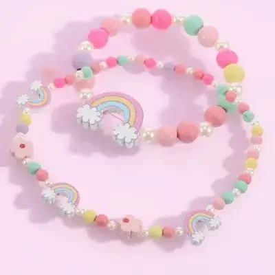 

2Pcs Beaded Bracelets Mixed Color Adjustable Wooden Beads Handmade DIY Jewelry Set Summer Accessories
