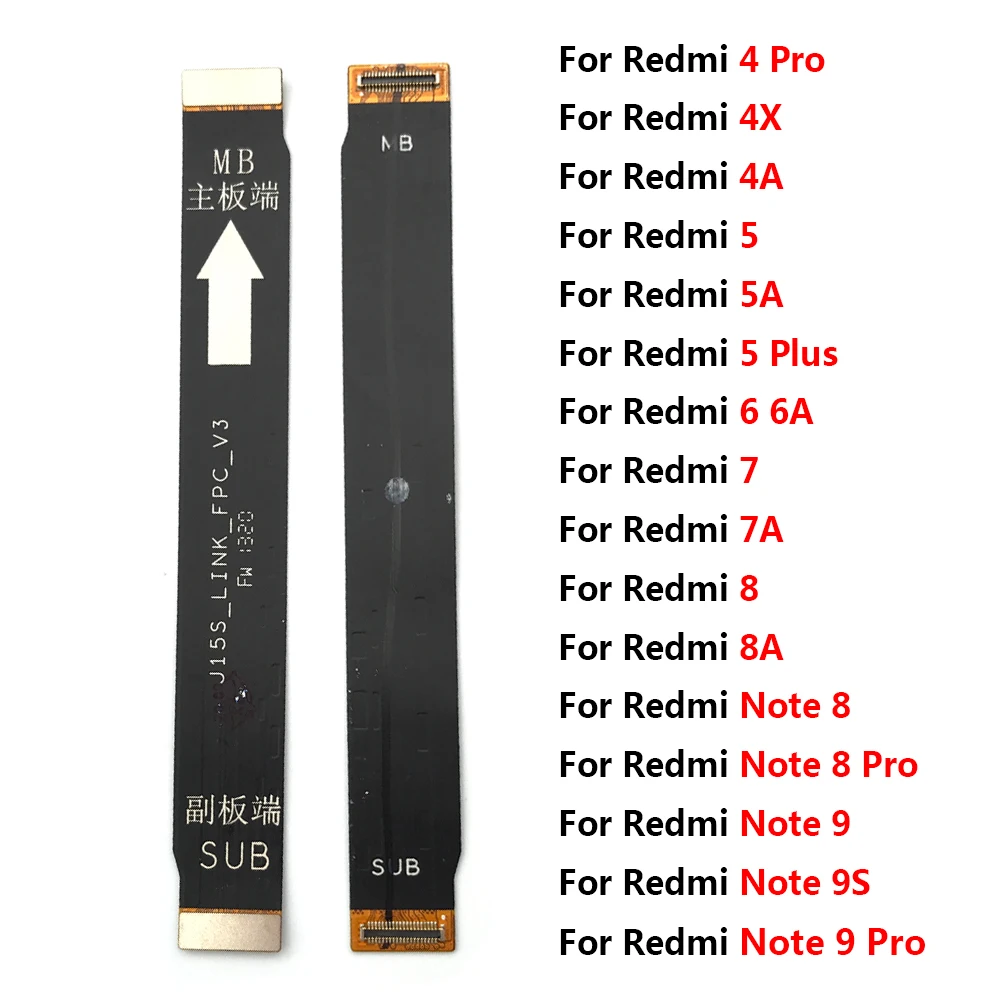 10Pcs Main Board Flex Cable For Xiaomi Redmi 5 5A 7 7A 6 6A 8 8A Note 8 8T 9 Pro 9S Mi 10T Lite Connect Motherboard Flex Parts