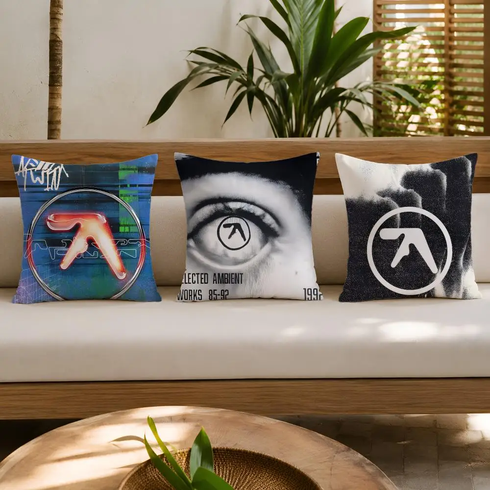 Music Band A-Aphex T-Twin Cushion Cover Wrinkle-Resistant Short Plush Cushion Covers Breathable Machine-Washable