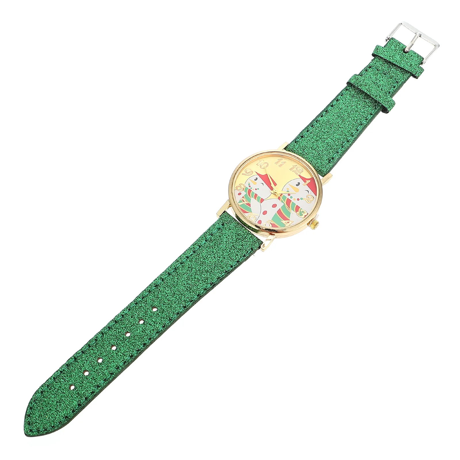 1Pcs 's Watch Lovely Christmas Snowman Pattern Watch Gift Bright Color Adjustable Strap Accurate Timing