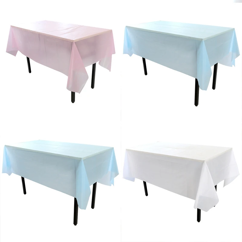 Rectangular disposable party tablecloth plastic cloth birthday dessert table solid color tablecloth waterproof tarpaulin