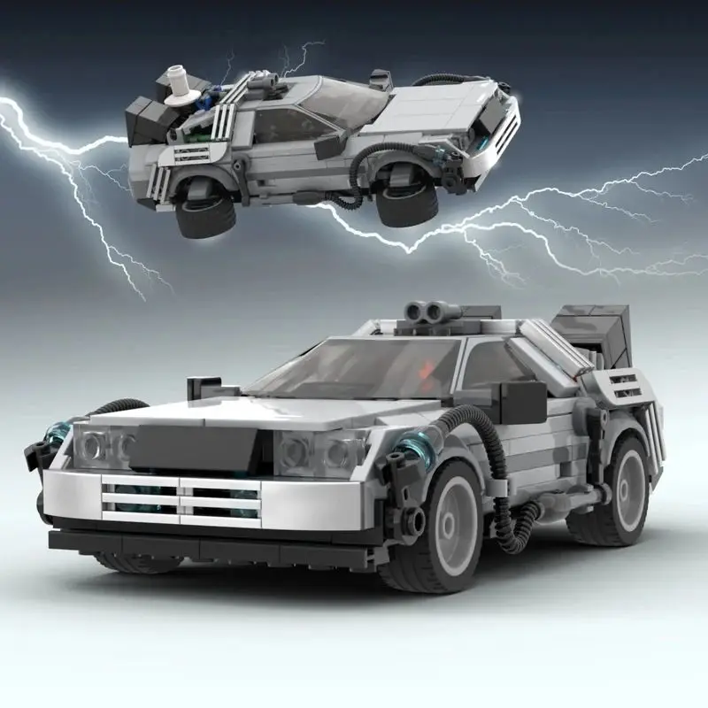 MOC Deloreaned Back to the Future Building BlockTruck Time Machine Assembly Technology ScienceFiction Racing Children\'s Gifts