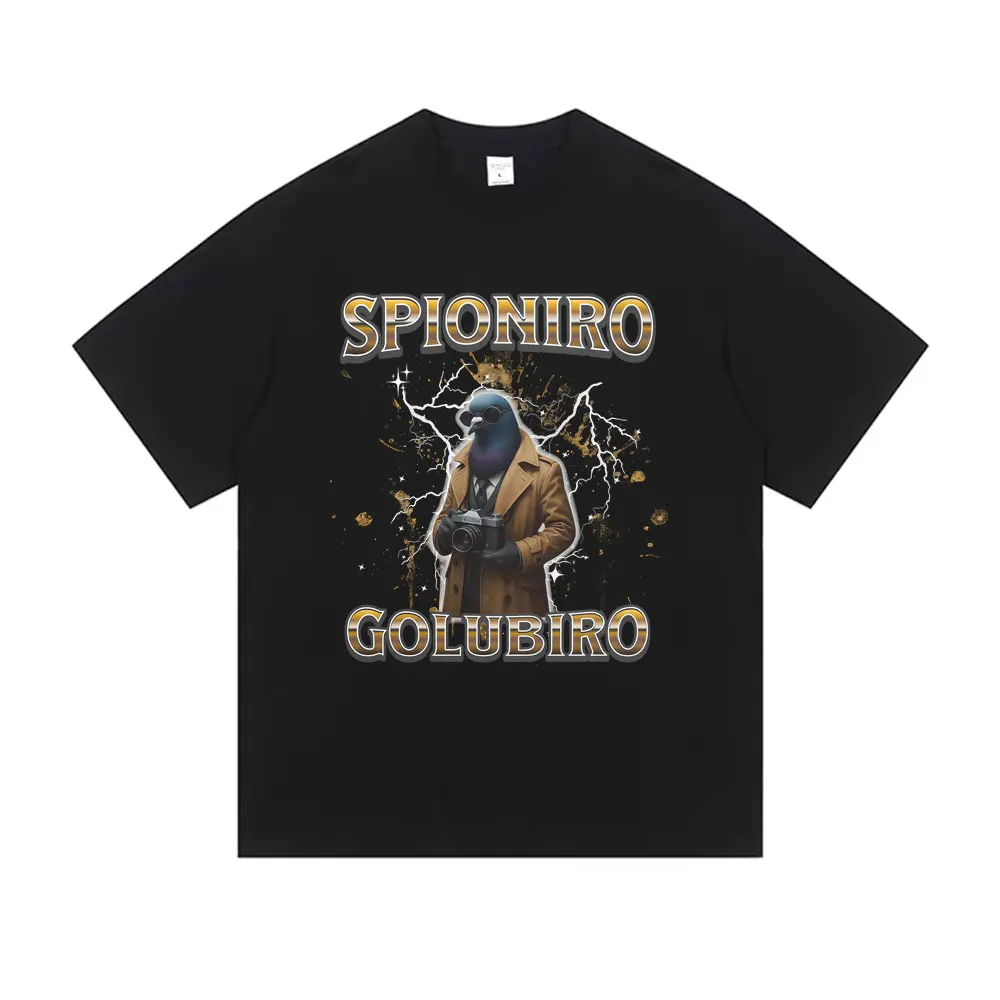 

Italian Brainrot Spioniro Golubiro T-shirt Pigeon Funny Meme T Shirts Summer Men Women Casual Cotton Tshirt Male Vintage Tops