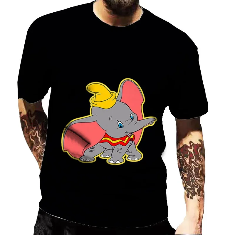 2024 Summer Classic Disney Cartoon Dumbo 3D Print T-shirts Men/Female Kawaii Clothes Kids Cool T-Shirts Tops Tee