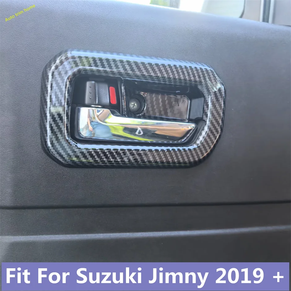

Внутренняя дверная ручка из углеродного волокна, ручка дверной ручки, ручная застежка, крышка чаши, накладка, аксессуары из АБС-пластика для Suzuki Jimny 2019-2025