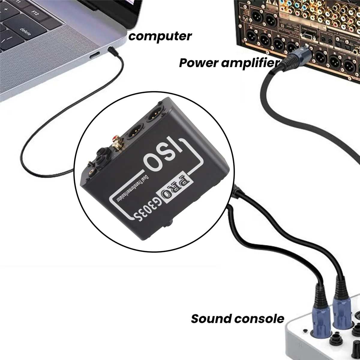 Pro G 303S Audio-Isolator Ruisonderdrukkingsfilter Elimineert Huidige Ruis Dual-Channel 6.35 Xlr 3.5Mm Audio-Isolator