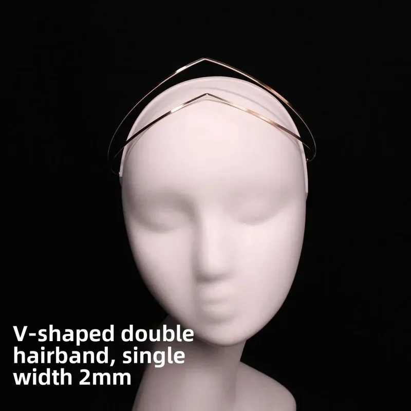 Metal Crown Base Frame for DIY Elf Tiara or Ballet Headpiece, double V-shaped  Circlet for Cosplay, Wedding or Stage Use view 3