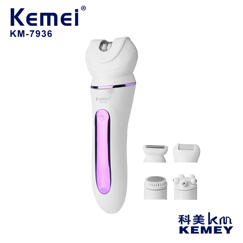 

Kemei Km-7936 5 in 1 Handheld Full Body Washing Microdermabrasion Cleansing Massage Replaceable Head Epilator