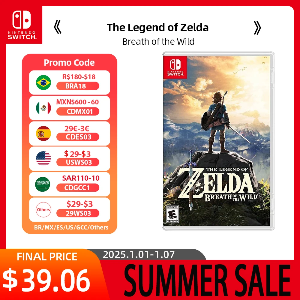 Nintendo Switch Game Deals - The Legend of Zelda: Breath of the Wild - Stander Edition Games Adventure Action and RPG Genre