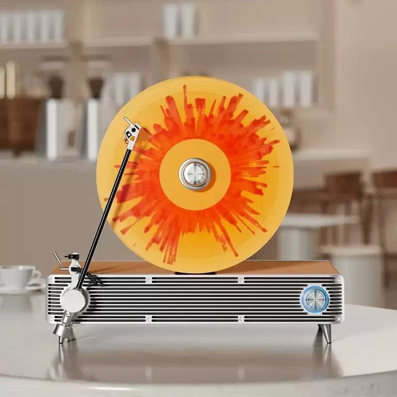 Integrated Retro Vertical Vinyl Record Player VS‑01 Bluetooth Built‑in Stereo Speaker Vintage Home Audio Turntable Device