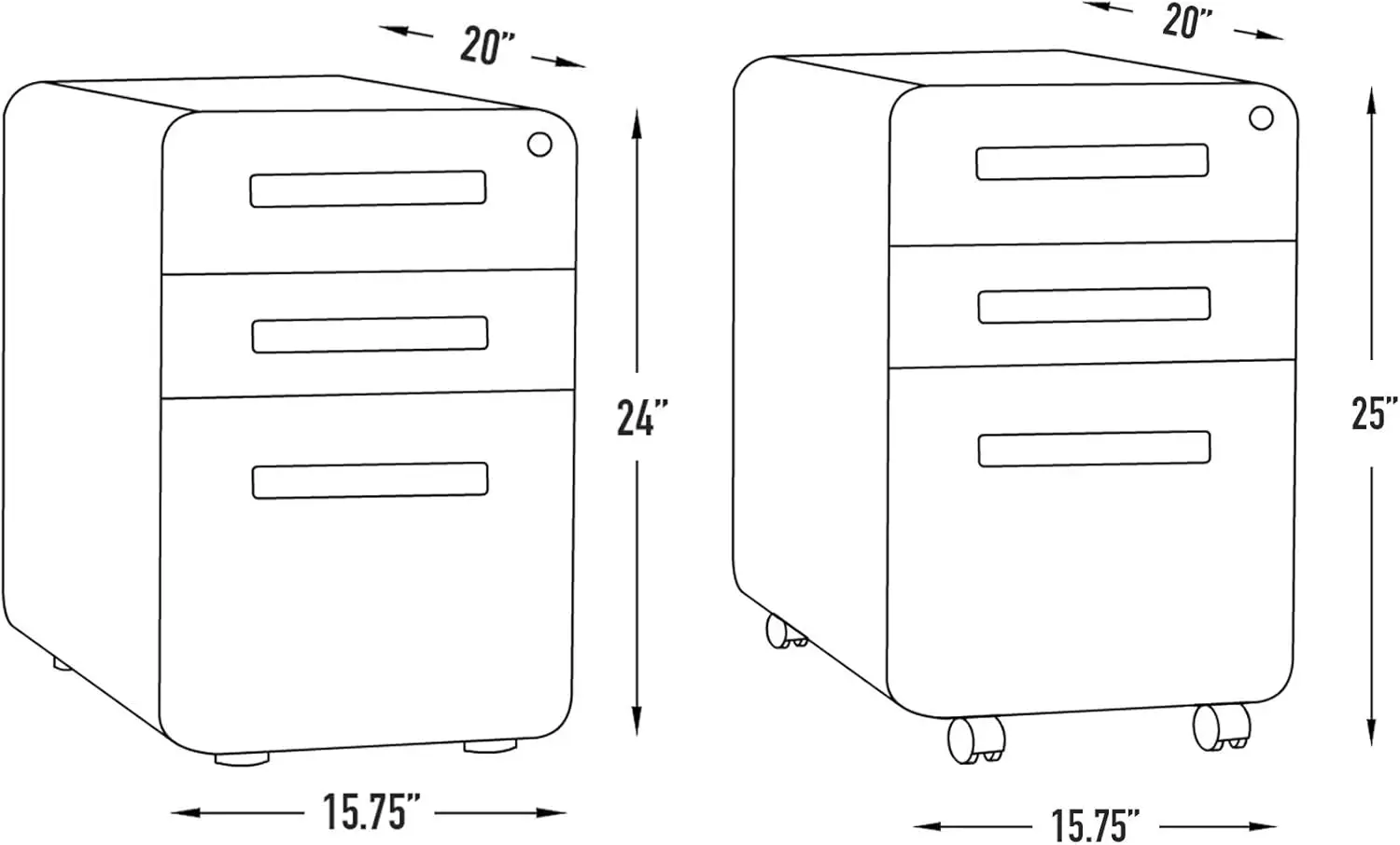 Armário de arquivo com fechadura, Office Desk, Metal Armário, Legal e Letter Folders, 3 gavetas