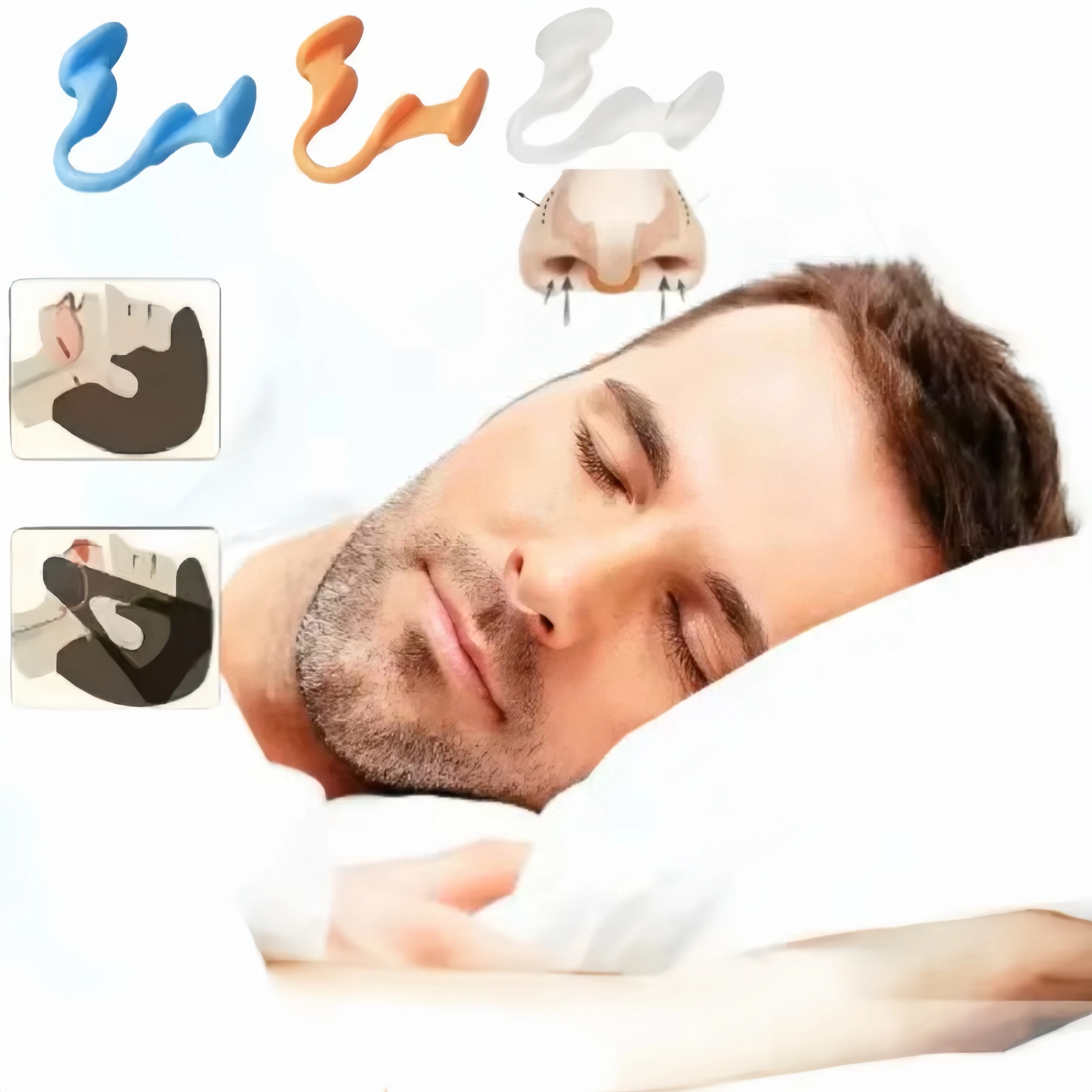 1/3 قطعة جهاز إيقاف الشخير الصغير سيليكون مشبك الأنف المرن مكافحة الشخير لوازم الشخير سدادة مشبك الأنف للرجال والنساء #1