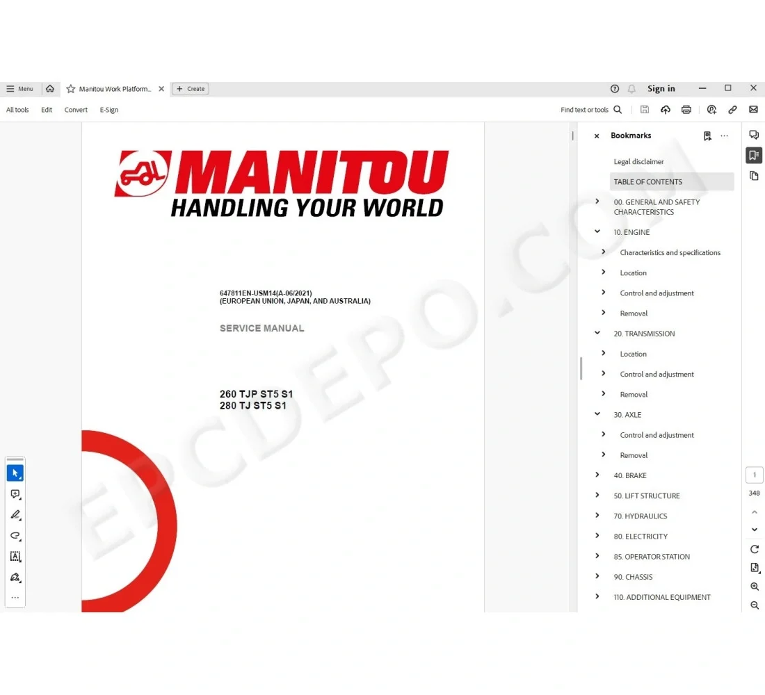 

Специальная рабочая платформа Manitou Телескопический погрузчик PDF 7,8 ГБ Обновлено 06.2021 По руководство по ремонту, схема схемы