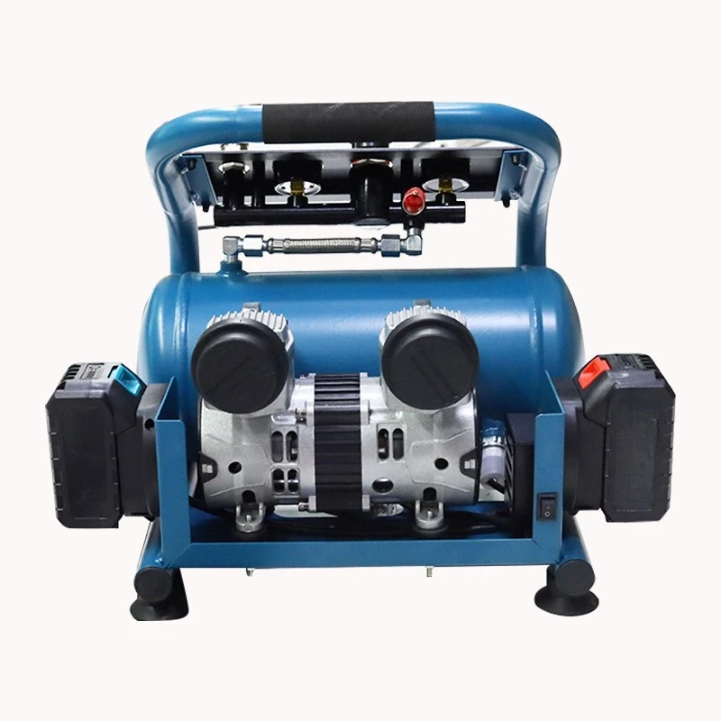 Wireless Rechargeable Lithium Battery Air Compressor, Dual Pressure Gauge High Power Industrial Portable Inflator Power Tool