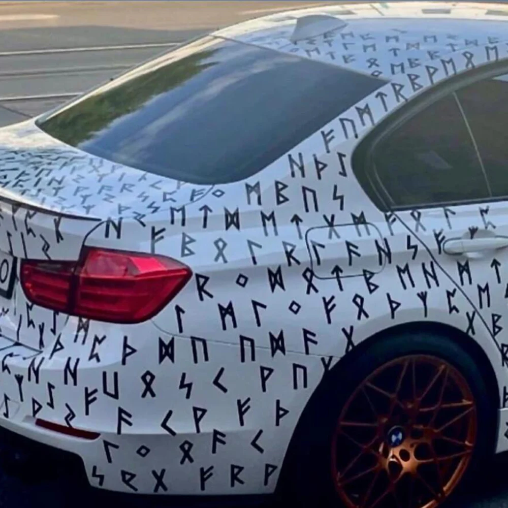 

45Pcs Runic JDM Car Livery Decal Sticker Side Vehicle Wrap Bumper Truck SUV Vinyl Decor