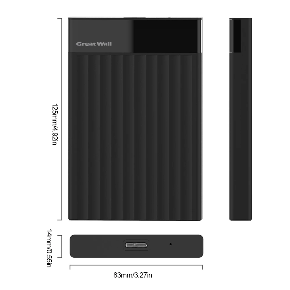 2.5'' SATA to USB 3.0 Hard Drive Enclosure External HDD SSD Case Tool-free Mobile Hard Disk Box for 7mm/9.5mm SSD HDD Enclosure