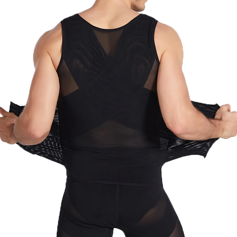 Men\'s Body Shaper Compression Vest Abdomen Shapewear Tummy Slimming Sheath Gynecomastia Shapers Corset Waist Trainer Fajas Tops