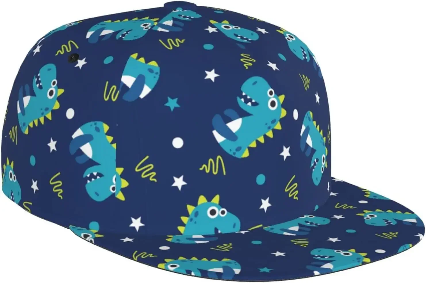 

Cute Cartoon Dinosaur Adjustable Snapback Hat for Men and Women Sun Cap, Hip Hop Cap Baseball Cap Flat Bill Brim Hat