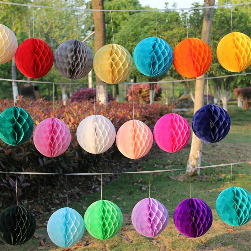 

20pcs 2/4/6/8/10/12 Inch Paper Honeycomb Ball Party Supplies Colorful Honeycomb Ball for Holiday Party Home Decoration