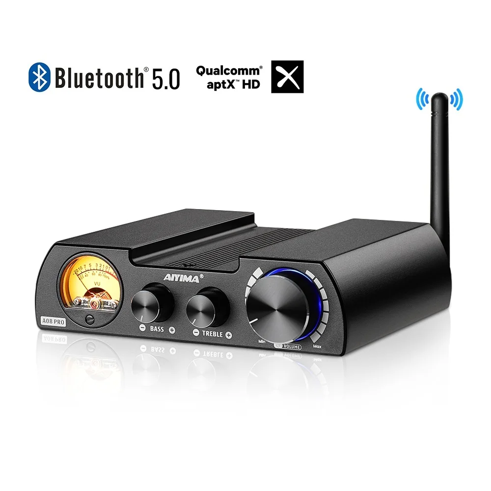 

Top A08 Pro TPA3255 Bluetooth 5.0 усилитель мощности 300Wx2 стерео аудио усилитель динамик домашний усилитель VU Meter Amp